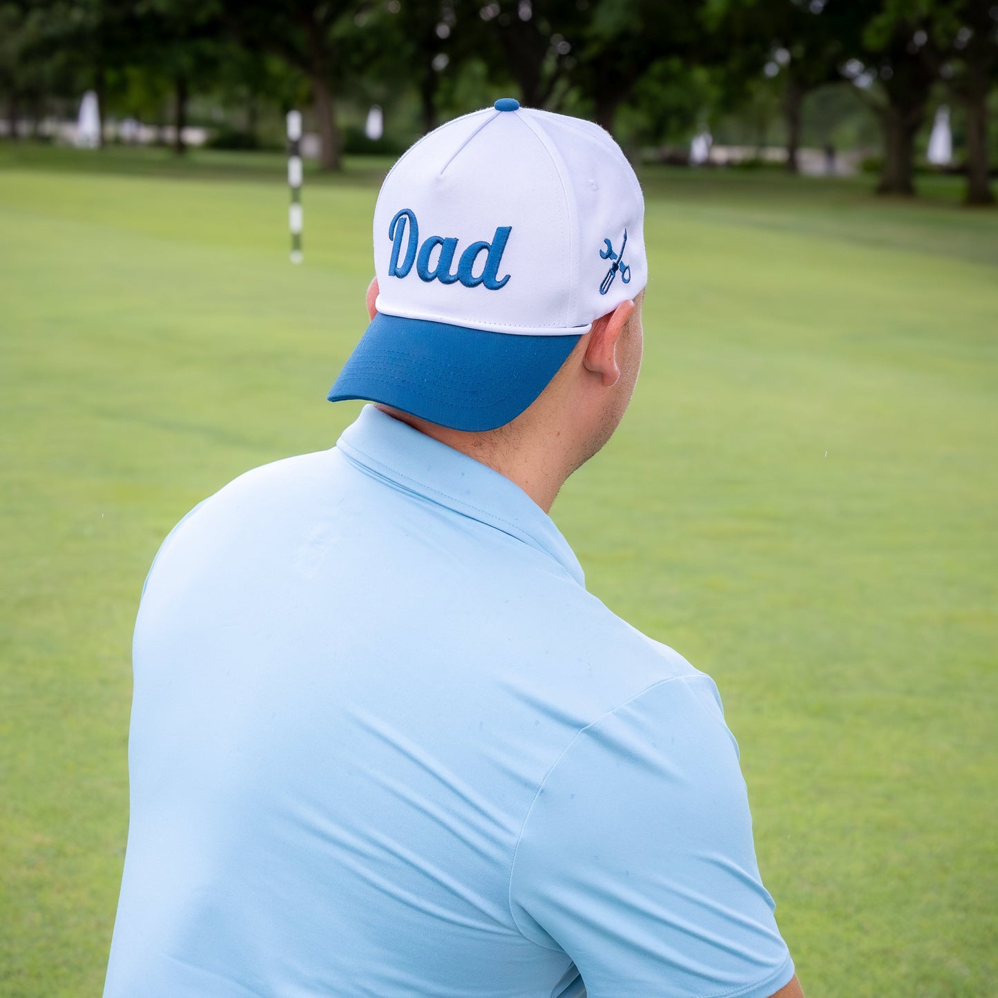 White Rope Hat with Dad Embroidery