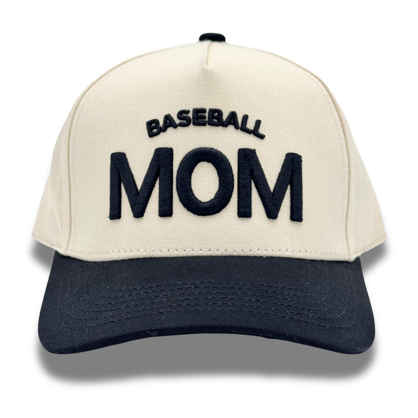 Tan & Black Two-Tone Hat: Baseball Mom