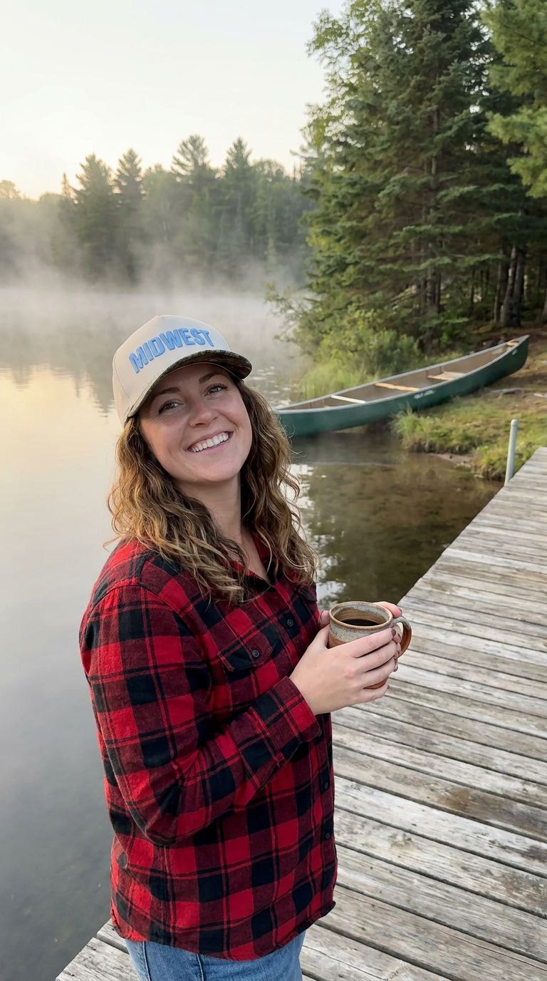 Midwest Camouflage Trucker Hat Blue Embroidery