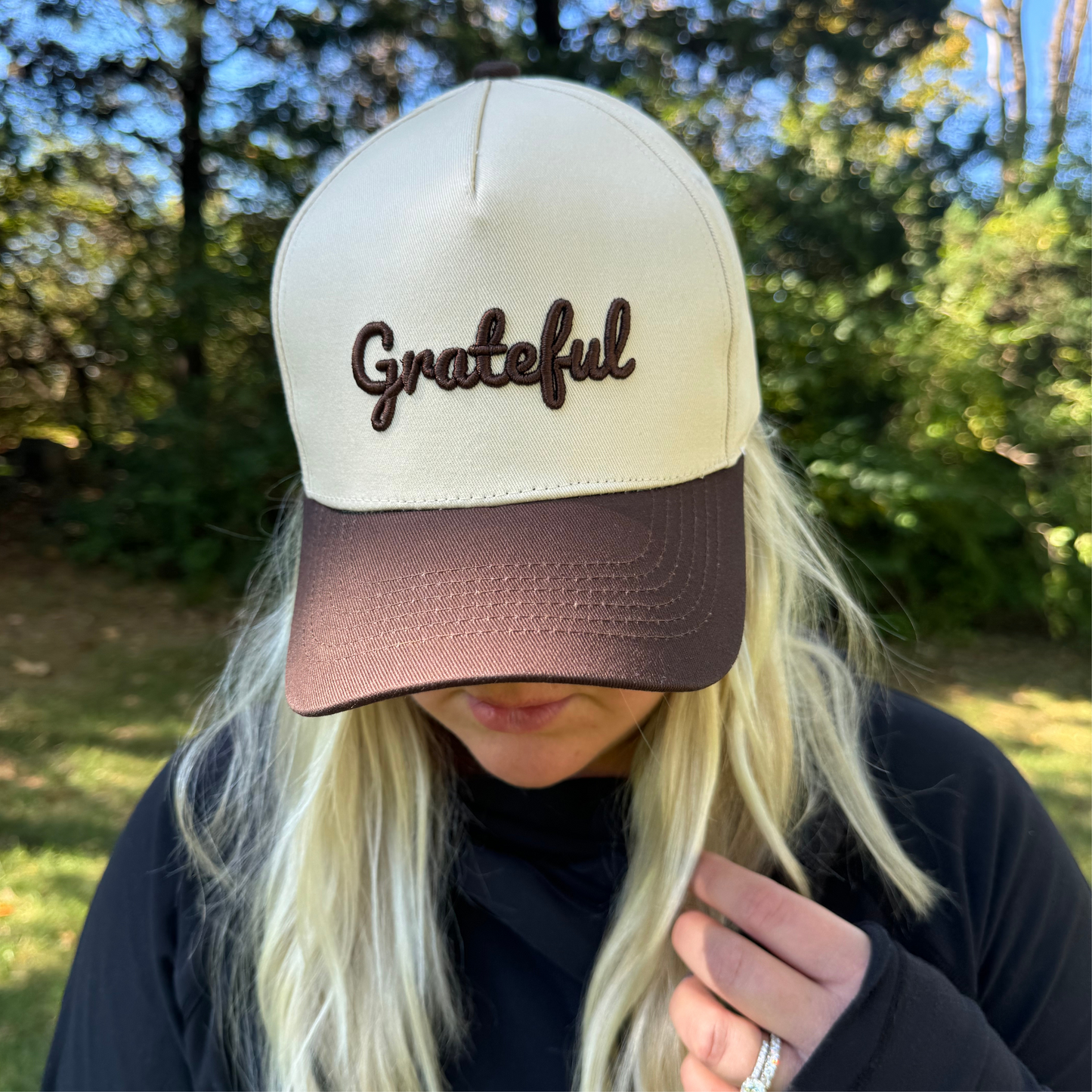 Grateful Two-Tone Tan & Brown Hat