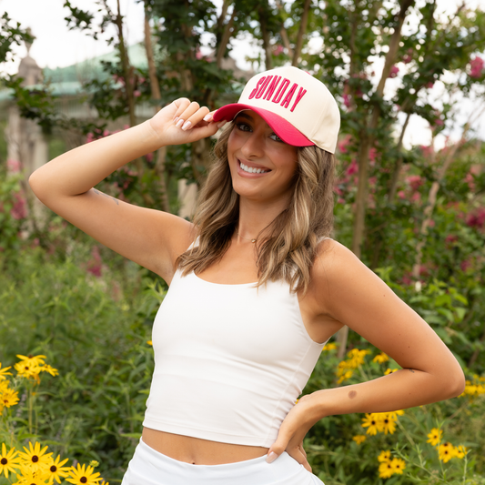 Sunday Two-Tone Red & Tan Hat
