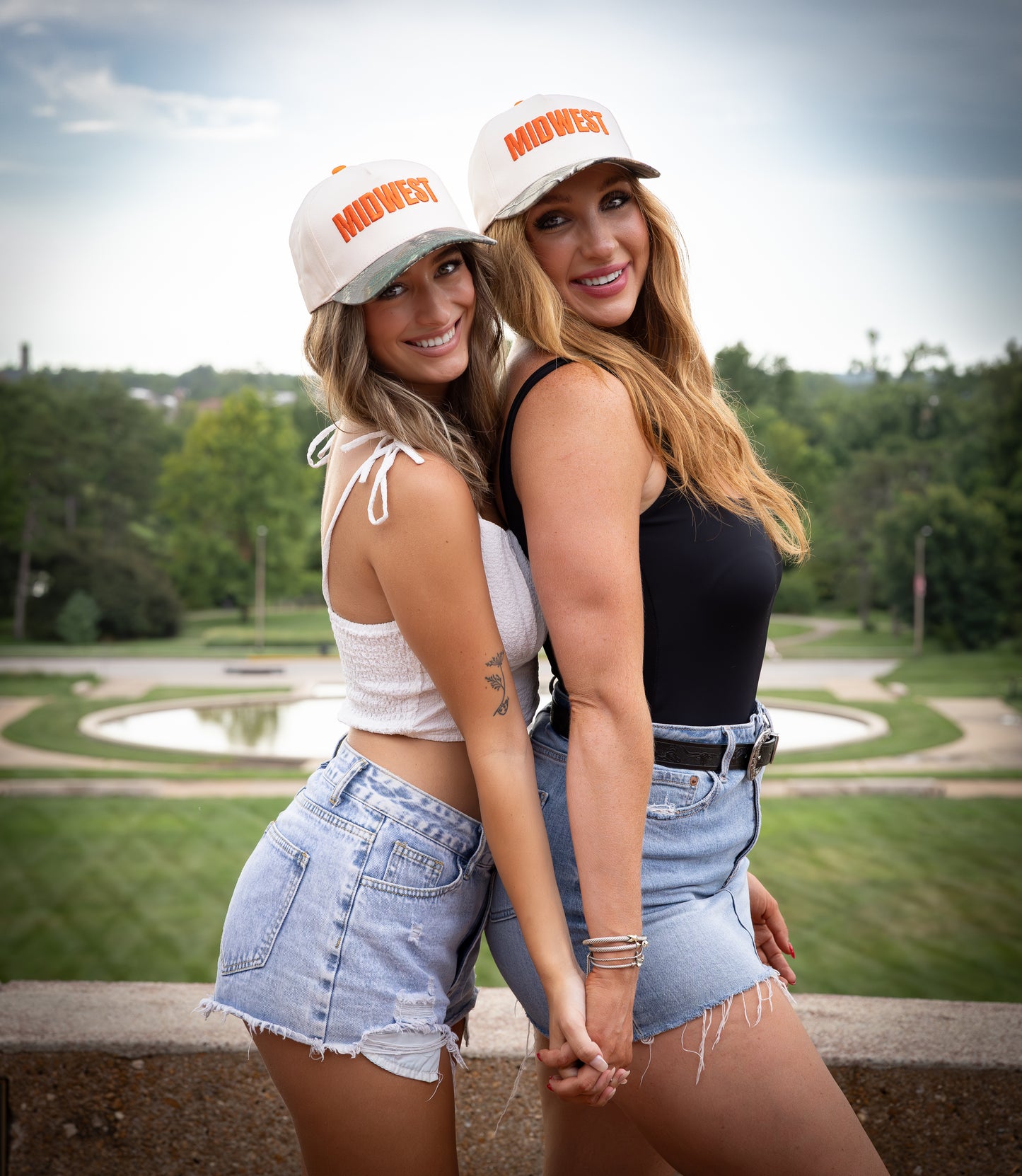 Midwest Camouflage Trucker Hat Blue Embroidery