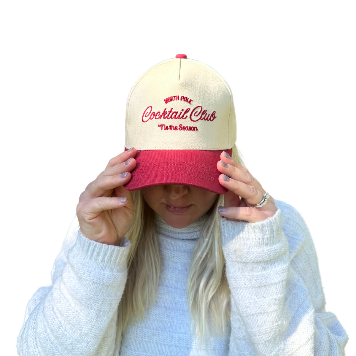 North Pole Cocktail Club Two-Tone Tan & Red Hat