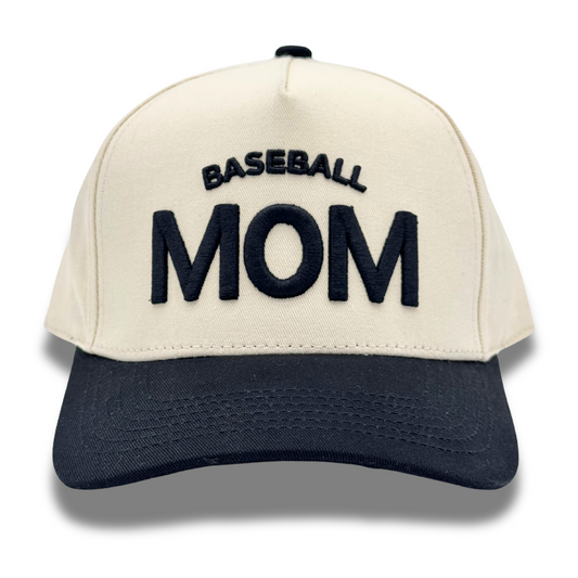 Tan & Black Two-Tone Hat: Baseball Mom