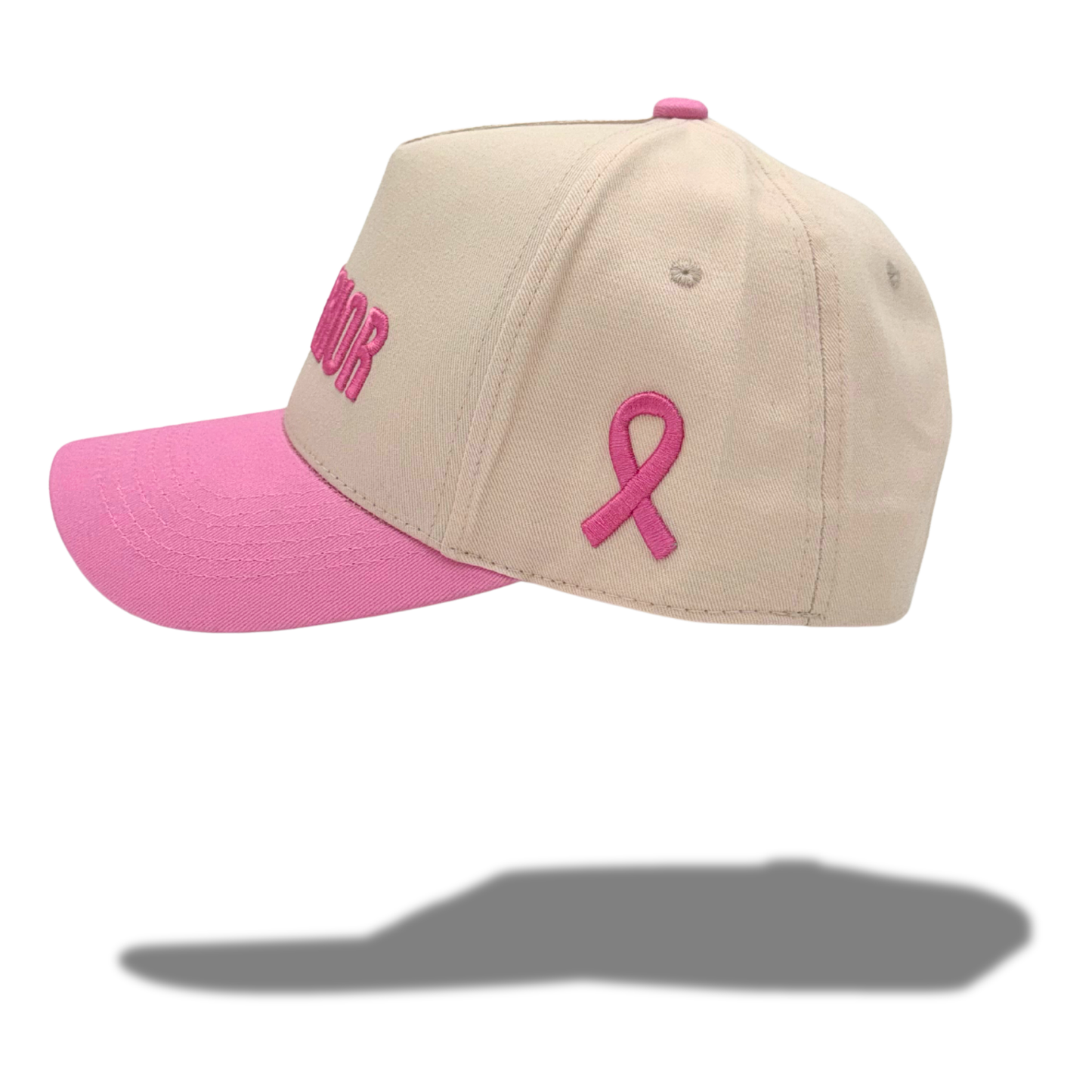 breat cancer awareness hat pink and tan