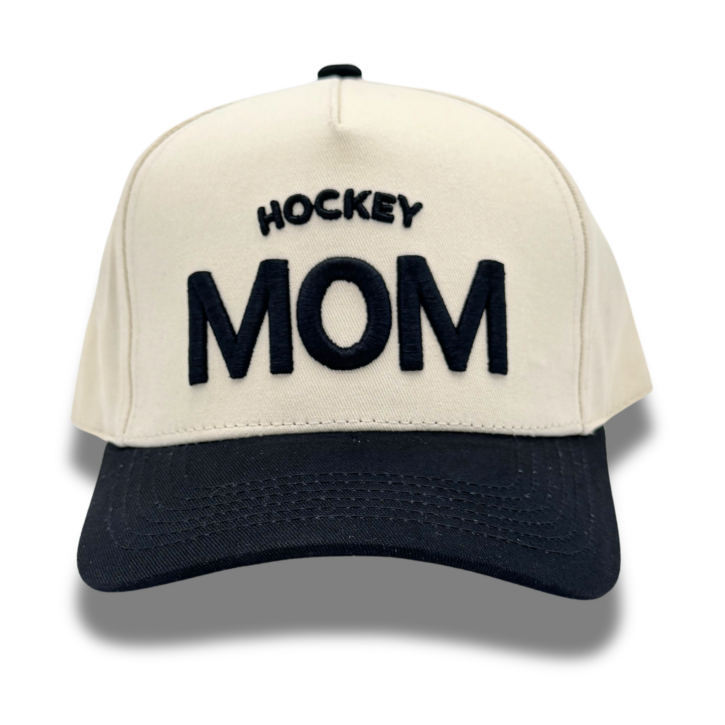 Tan & Black Two-Tone Hat: Hockey Mom