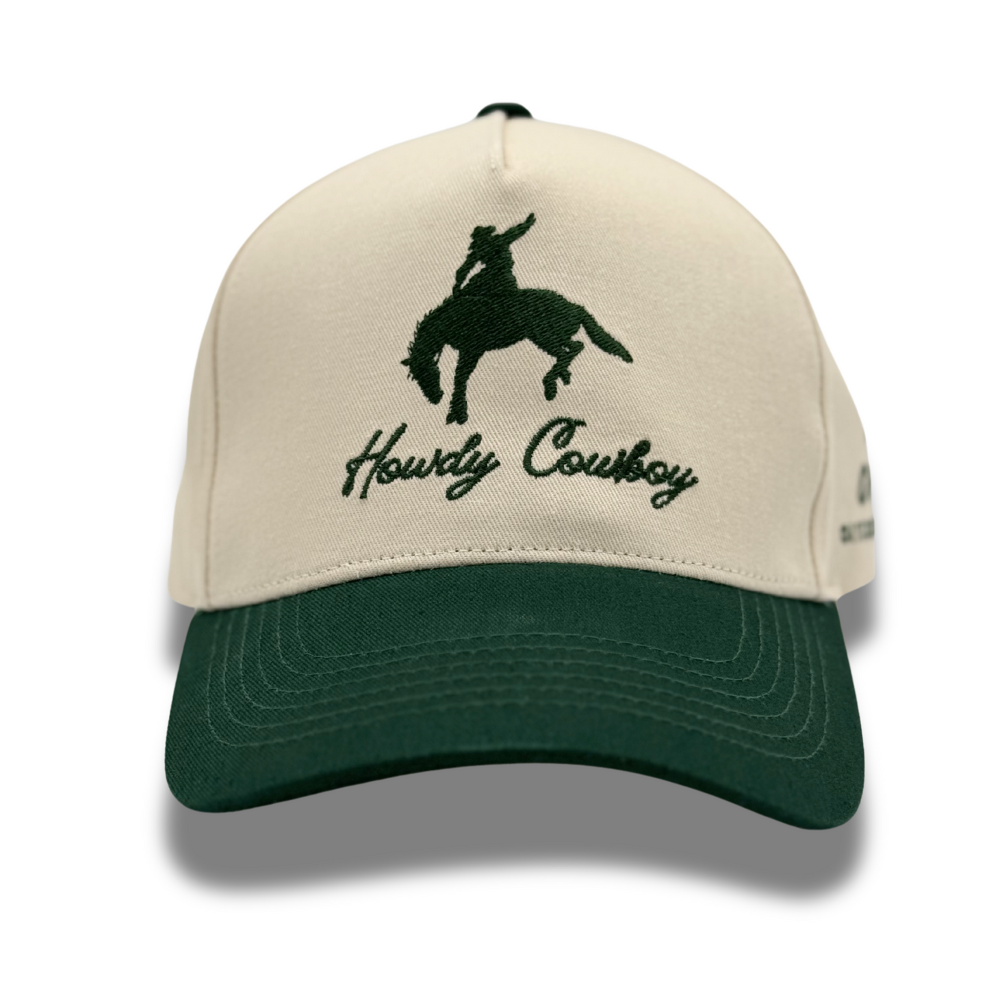 Howdy Cowboy Tan & Green Hat