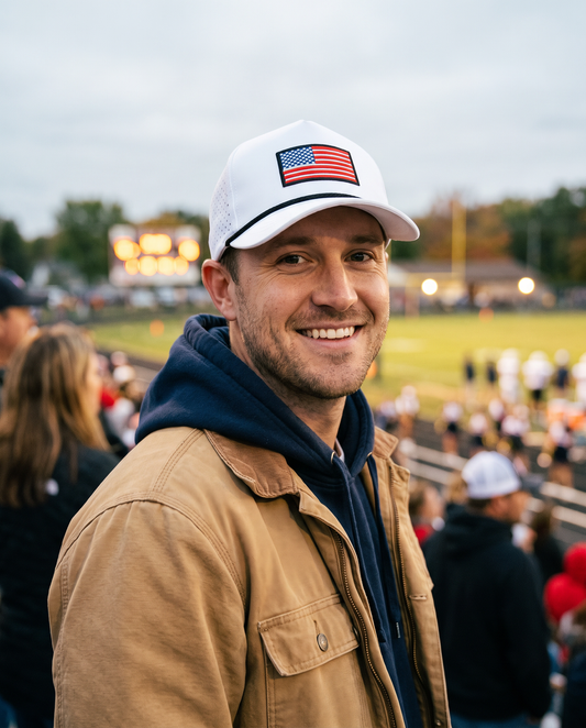 American Flag White Athletic Rope Hat