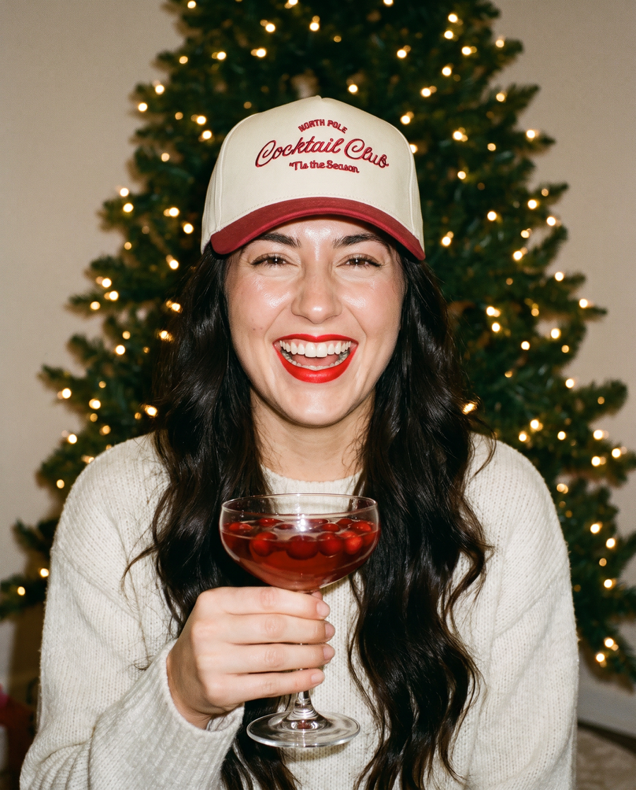 North Pole Cocktail Club Two-Tone Tan & Red Hat