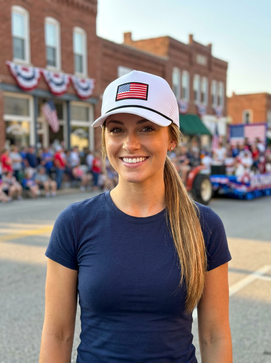 American Flag White Athletic Rope Hat